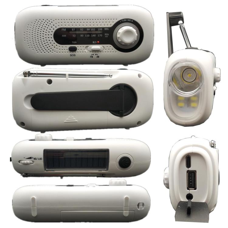 Radio meteorológica de emergencia SOS con energía solar y manivela manual, sin batería., US Version, Europe Version, Japan Version