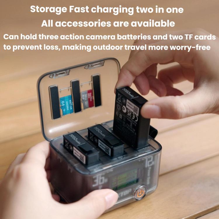 Organizador multifuncional para cargar baterías de DJI Osmo 360 / Action 5 Pro / Action 4 / Action 3, LKTOP ACG247