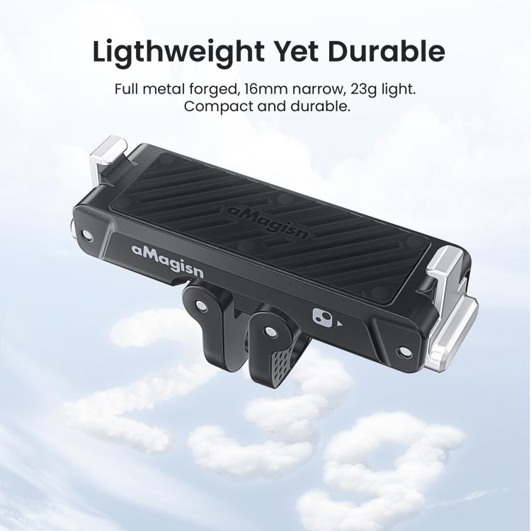 Adaptador magnético de liberación rápida de metal AMagisn para cámara Insta360 Go Ultra con rosca de 1/4 de pulgada.