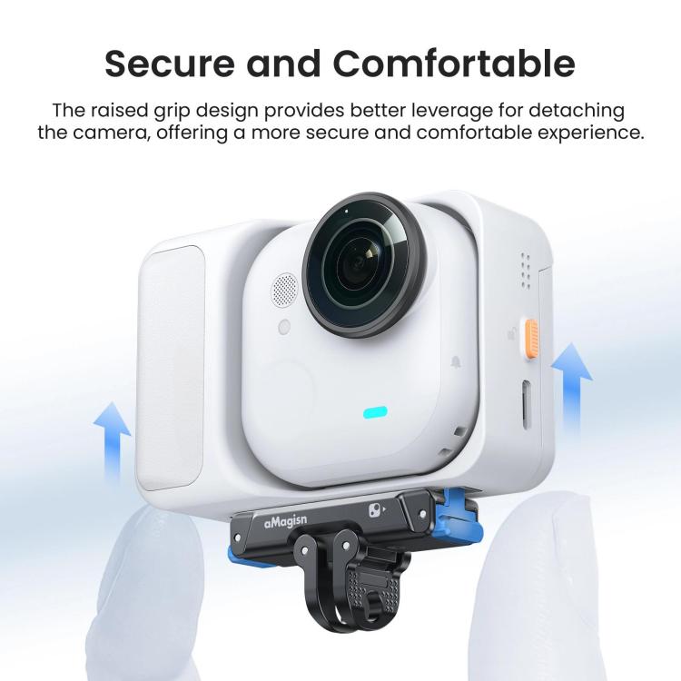Adaptador magnético de liberación rápida de metal AMagisn para cámara Insta360 Go Ultra con rosca de 1/4 de pulgada.