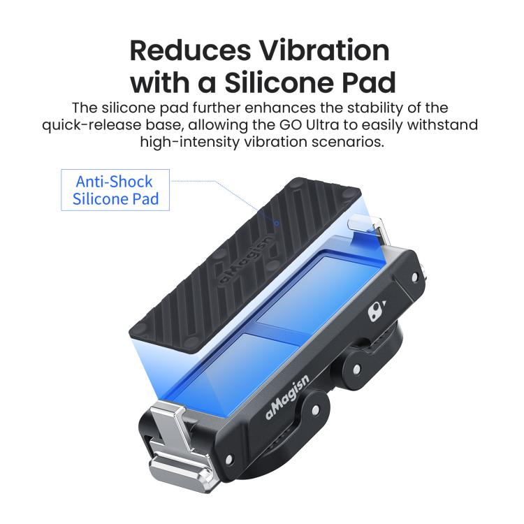 Adaptador magnético de liberación rápida de metal AMagisn para cámara Insta360 Go Ultra con rosca de 1/4 de pulgada.