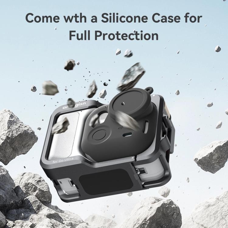 Jaula metálica AMagisn para Insta360 GO Ultra Quick Release con marco protector y cubierta de silicona.