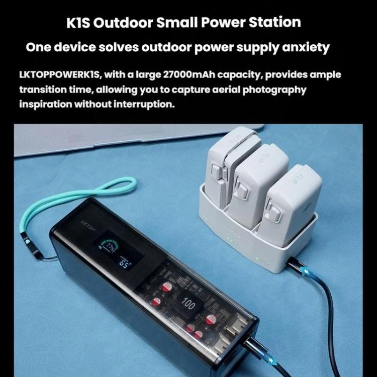 Administrador de carga de baterías de 3 canales LKTOP FC326 de 65 W, For DJI Flip