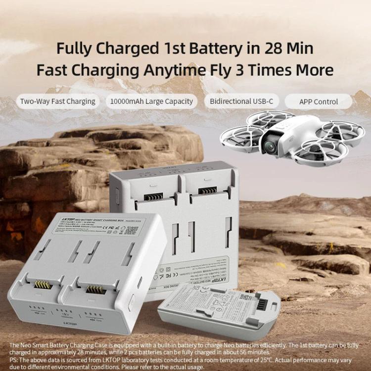 Estuche de carga rápida para batería inteligente de doble canal LKTOP NC016 y gestor de carga para drones, NC016
