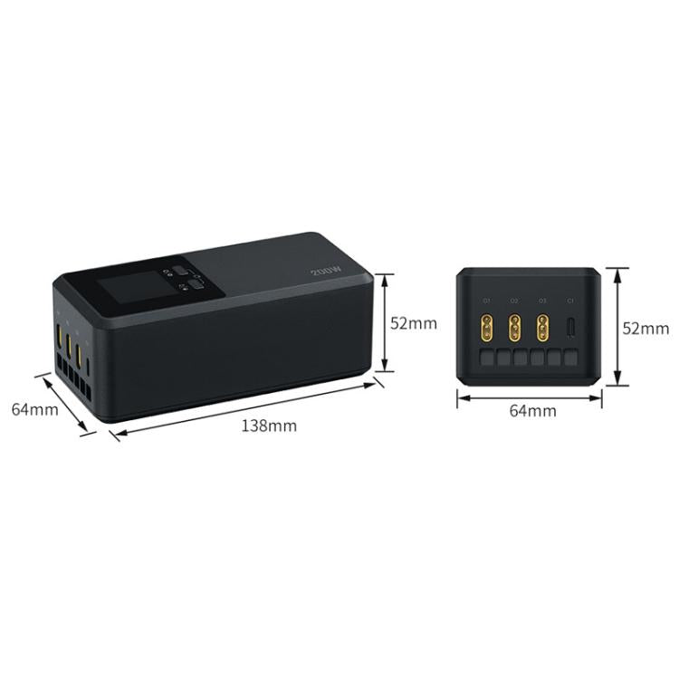 Cargador de 3 canales LKTOP UC342 de 200 W para DJI Matrice 4T / 4E, ideal para fotografía aérea., US Plug, EU Plug