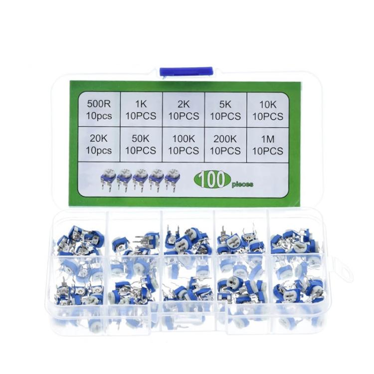 Kit de caja de resistencias ajustables de 100 piezas/juego, 100pcs /Set