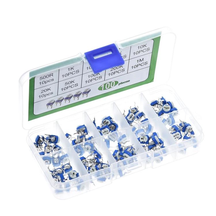 Kit de caja de resistencias ajustables de 100 piezas/juego, 100pcs /Set