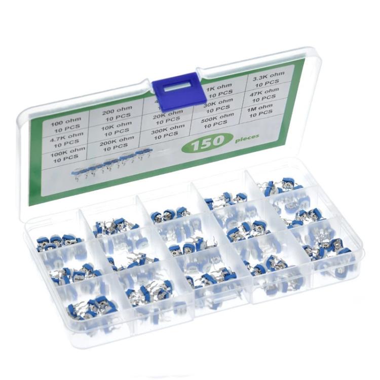 150 piezas/juego de caja de resistencias ajustables de 6 mm con iluminación, 150pcs /Set