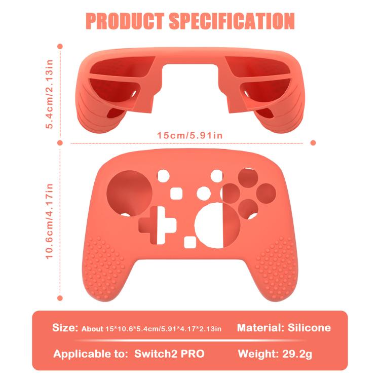 Funda de silicona suave al tacto con agarre agradable para la piel para el mando Pro de Switch 2