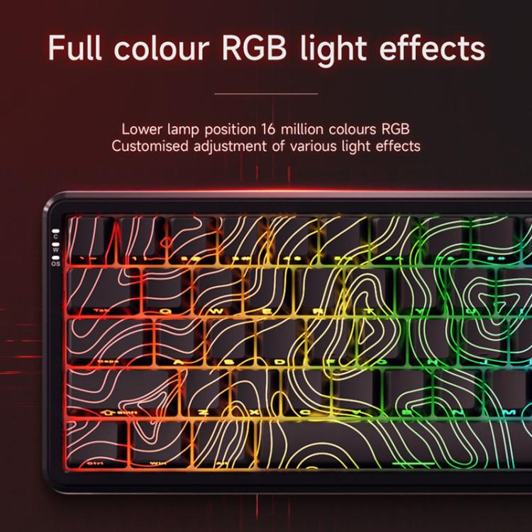 Teclado mecánico con cable Ajazz AK680 MAX con eje magnético e iluminación RGB., Black, White, Black Gray Yellow, Blue White Dark Blue, Side Engraving Gradient Pink, Contour Line Black, Contour Line White