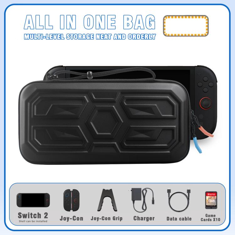 Funda protectora rígida estilo mecha para Nintendo Switch 2, portátil, a prueba de golpes, con bolsa de almacenamiento.