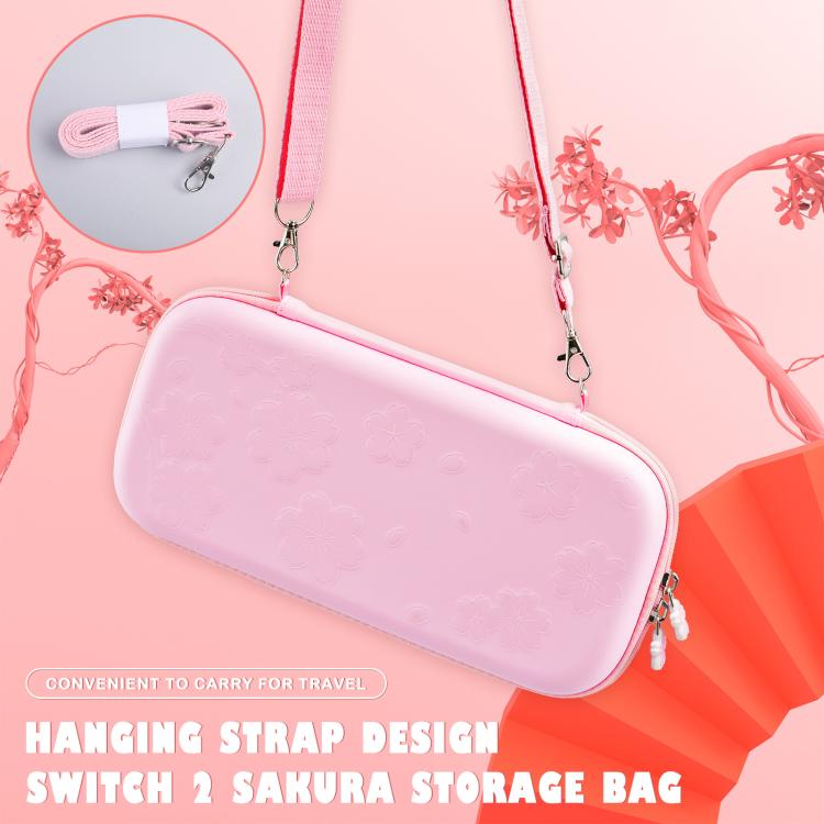 Bolso bandolera portátil con estampado de sakura para Nintendo Switch 2, Carry Case