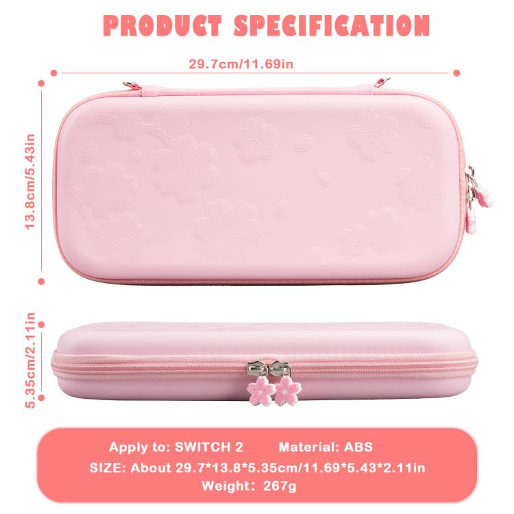 Bolso bandolera portátil con estampado de sakura para Nintendo Switch 2, Carry Case
