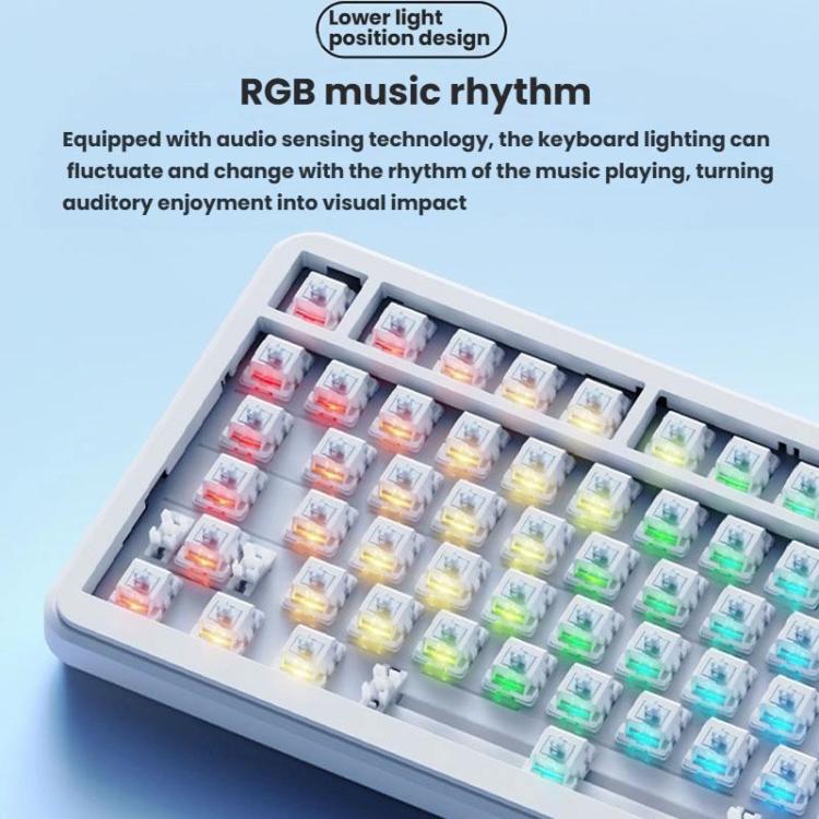 Teclado mecánico Ajazz AK820 MAX de 75 teclas con juntas intercambiables en caliente e iluminación RGB., Tri-mode Sea Salt Shaft V2 Side Carved Gradient Blue, Tri-mode Ice Cream Shaft Purple White Blue, Tri-mode Ice Cream Shaft Black Gray Yellow       ...
