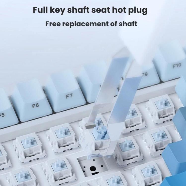 Teclado mecánico Ajazz AK820 MAX de 75 teclas con juntas intercambiables en caliente e iluminación RGB., Tri-mode Sea Salt Shaft V2 Side Carved Gradient Blue, Tri-mode Ice Cream Shaft Purple White Blue, Tri-mode Ice Cream Shaft Black Gray Yellow       ...