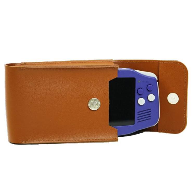 Estuche de almacenamiento para consola de juegos portátil ANBERNIC RG34XX. Funda de cuero para consola de juegos., Brown