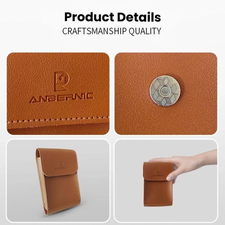 Estuche de almacenamiento para consola de juegos portátil ANBERNIC RG34XX. Funda de cuero para consola de juegos., Brown