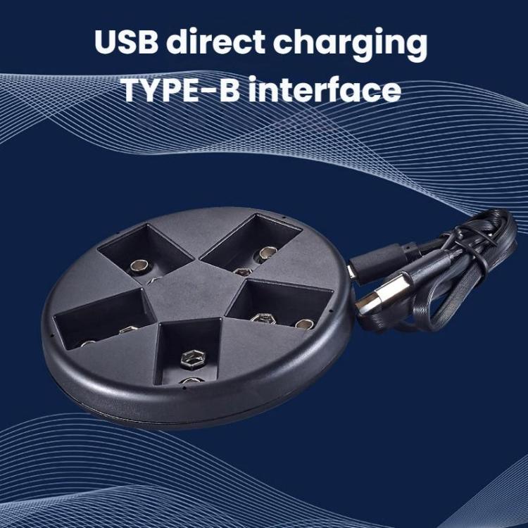 Cargador inteligente de 5 ranuras para baterías de 9 V SK-C705M3 con base de carga USB para baterías Ni-MH.