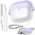 Funda protectora de silicona para auriculares AhaStyle WG174 con diseño dividido y lápiz de limpieza 3 en 1., For Airpods 4
