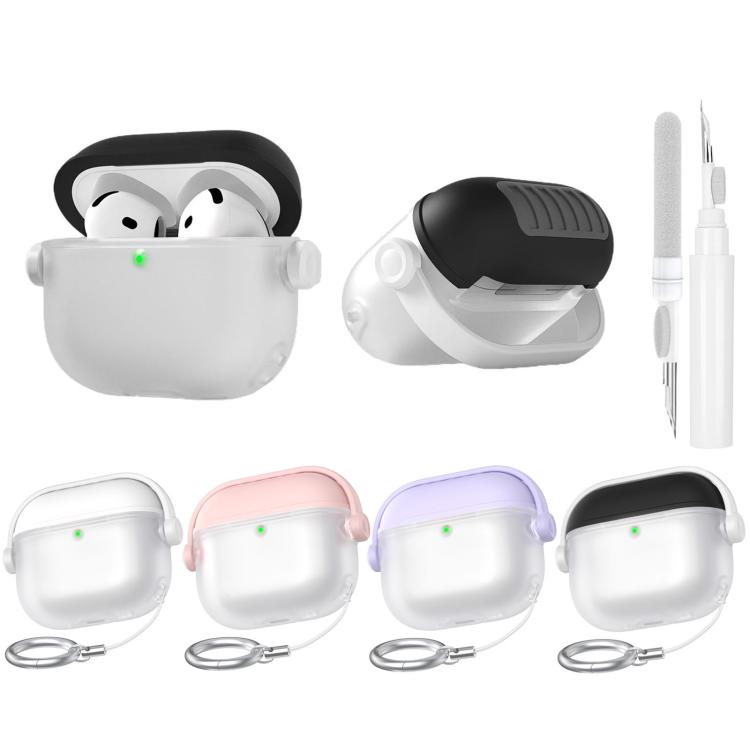 Funda protectora de silicona para auriculares AhaStyle WG174 con diseño dividido y lápiz de limpieza 3 en 1., For Airpods 4