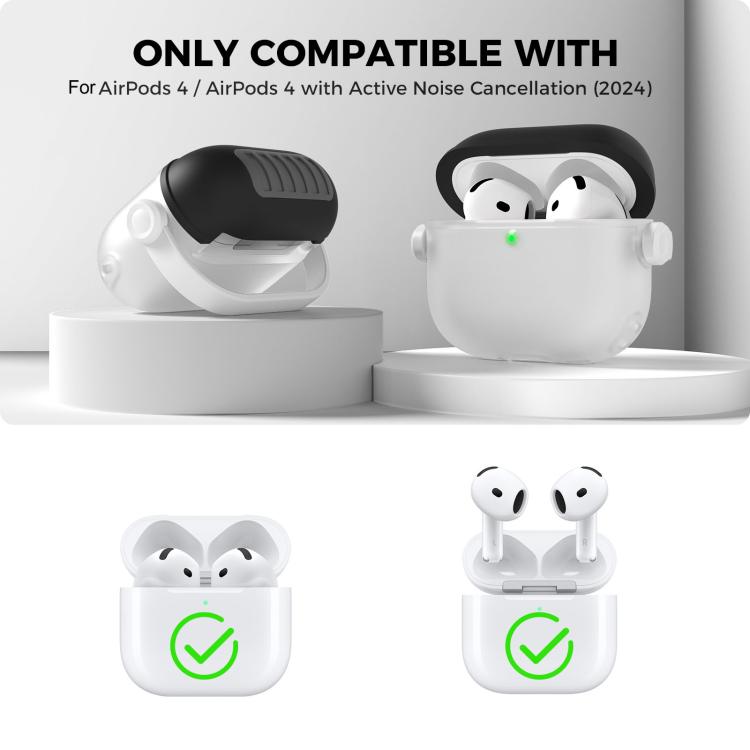 Funda protectora de silicona para auriculares AhaStyle WG174 con diseño dividido y lápiz de limpieza 3 en 1., For Airpods 4