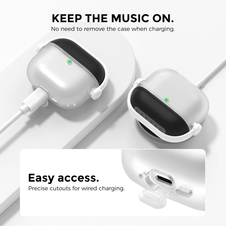 Funda protectora de silicona para auriculares AhaStyle WG174 con diseño dividido y lápiz de limpieza 3 en 1., For Airpods 4