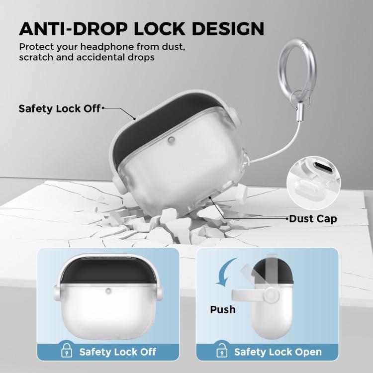 Funda protectora de silicona para auriculares AhaStyle WG174 con diseño dividido y lápiz de limpieza 3 en 1., For Airpods 4