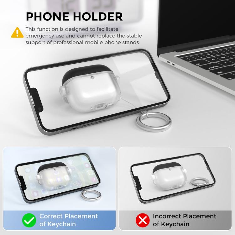 Funda protectora de silicona para auriculares AhaStyle WG174 con diseño dividido y lápiz de limpieza 3 en 1., For Airpods 4