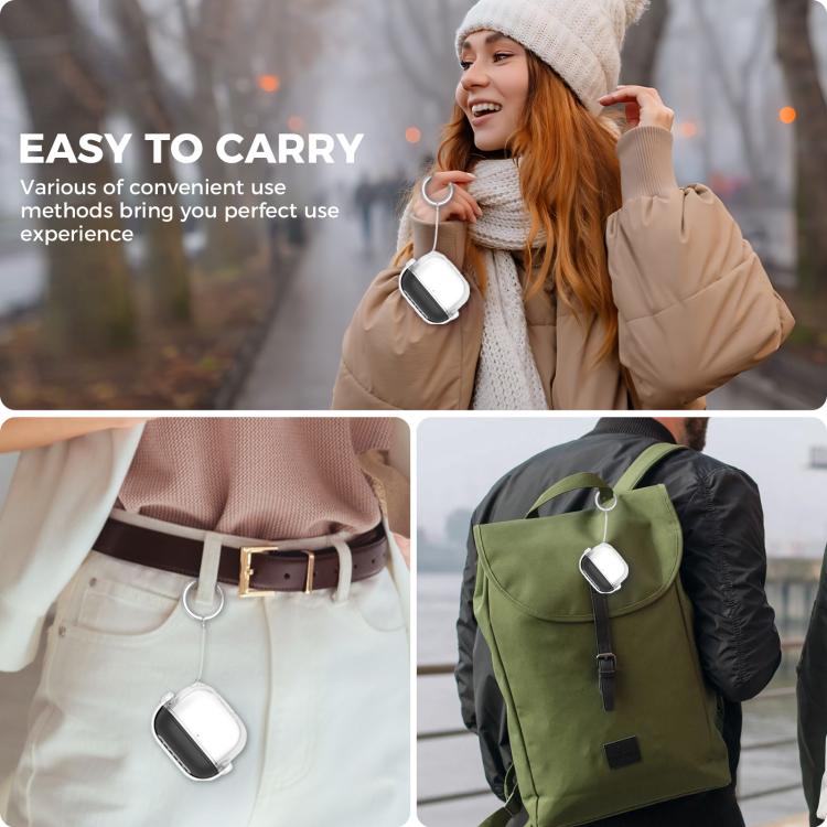 Funda protectora de silicona para auriculares AhaStyle WG174 con diseño dividido y lápiz de limpieza 3 en 1., For Airpods 4