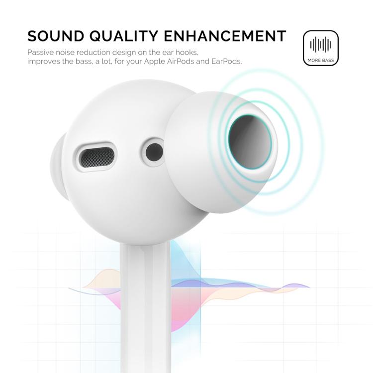 Funda de silicona insonorizada para AirPods 1/2 AhaStyle PT66 (3 pares), Large White, Large Black, Large Pink, Large Light Blue, Small White, Small Black, Small Pink, Small Light Blue