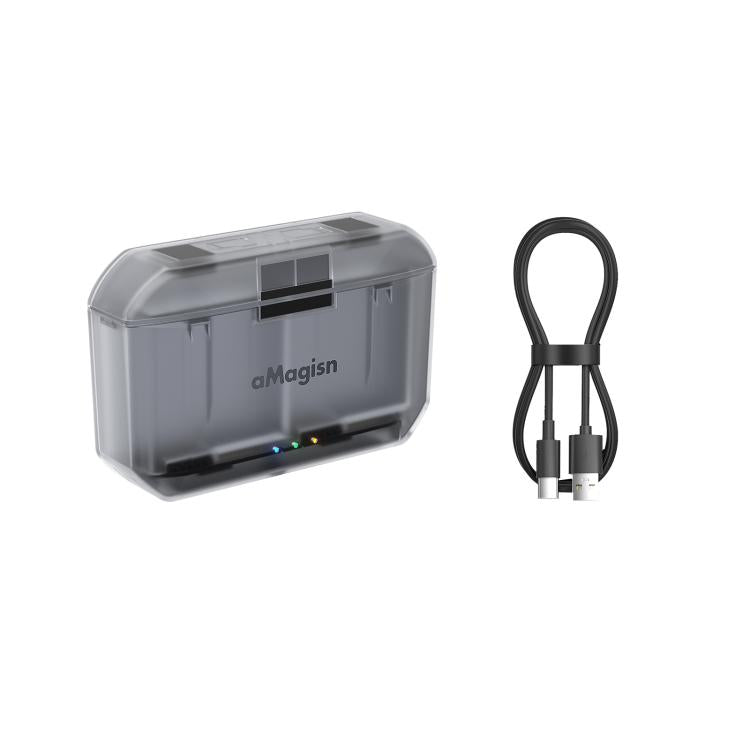 Estuche de carga y cargador de batería AMagisn PD12 para DJI Osmo 360/ Action 5 Pro / 4 / 3, PD12