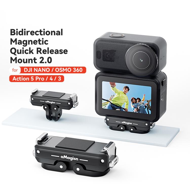 Soporte magnético bidireccional de liberación rápida aMagisn TN11 2.0 para DJI Nano / Osmo 360 / Action 5 Pro / 4 / 3, TN11 Metal