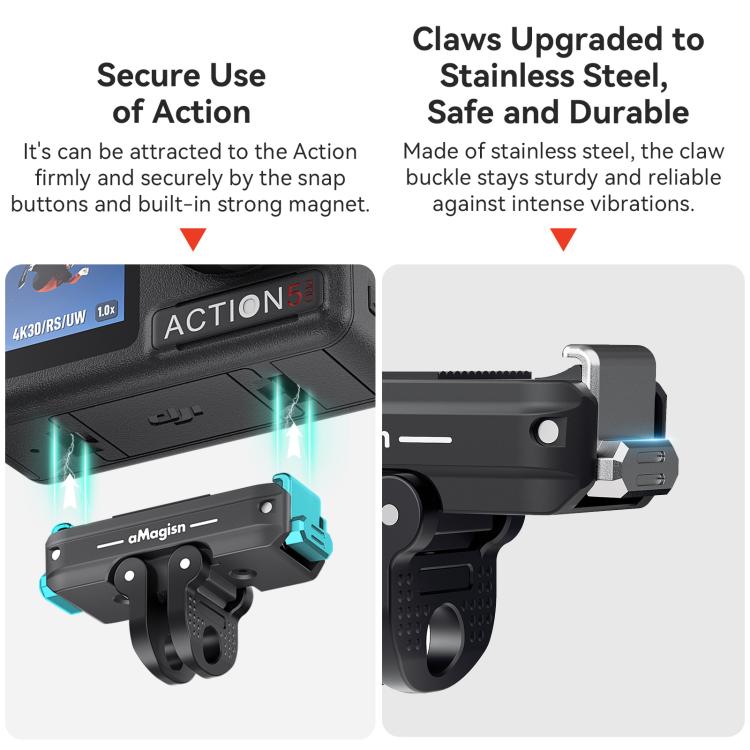 Soporte magnético bidireccional de liberación rápida aMagisn TN11 2.0 para DJI Nano / Osmo 360 / Action 5 Pro / 4 / 3, TN11 Metal