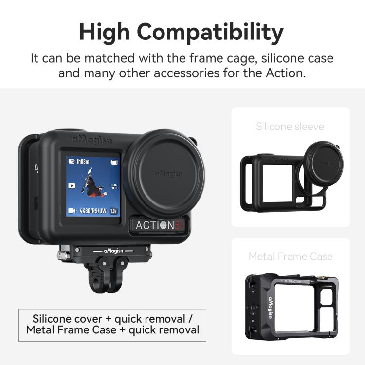 Soporte magnético bidireccional de liberación rápida aMagisn TN11 2.0 para DJI Nano / Osmo 360 / Action 5 Pro / 4 / 3, TN11 Metal