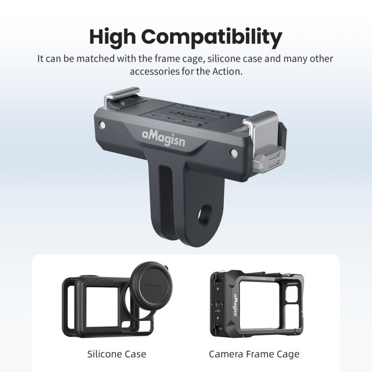 Soporte magnético bidireccional de liberación rápida aMagisn TN10 para DJI Nano / Osmo 360 / Action 5 Pro / 4 / 3, TN10 ABS