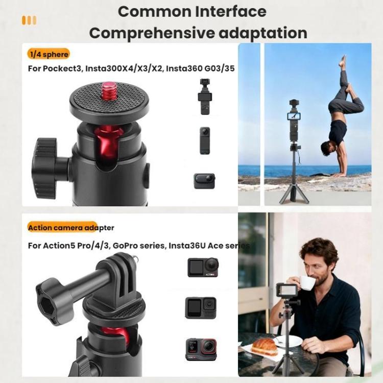 Trípode con palo selfie extensible Flymile para DJI Osmo Pocket 3 / Action 5 Pro