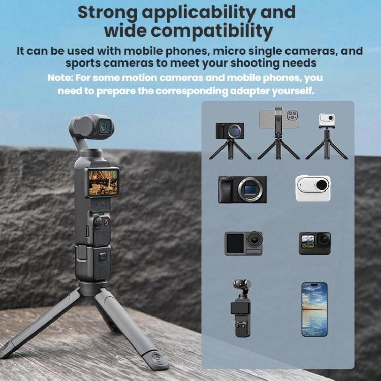 Trípode Flymile para cámaras de acción DJI Osmo Pocket 3 / Action 4 / Insta360 X5 / GoPro, Tripod Extension, Tripod Extension with Copper Nut Adapter