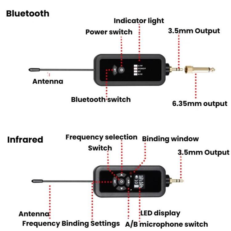 Micrófono inalámbrico de mano para transmisión directa de canto, LS07+N33 1 Tow 1 Bluetooth Version, LS07+N33 1 Tow 1 Infrared Version, LS07+N33 1 Tow 2 Bluetooth Version, LS07+N33 1 Tow 2 Infrared Version