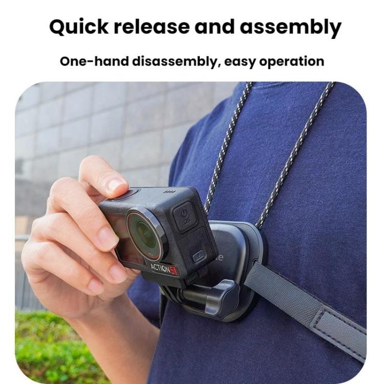 Soporte magnético para cámara de acción Flymile para montar en el cuello, compatible con DJI Osmo 360 / Pocket 3 / Action 5 Pro / Insta360 X5