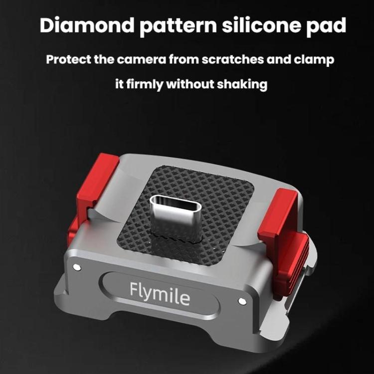 Adaptador de carga magnético de liberación rápida Flymile de doble puerto con rosca de 1/4" para DJI Osmo Pocket 3