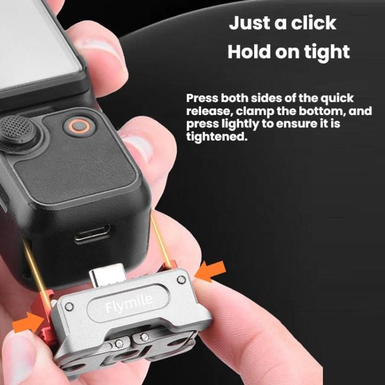Adaptador de carga magnético de liberación rápida Flymile de doble puerto con rosca de 1/4" para DJI Osmo Pocket 3