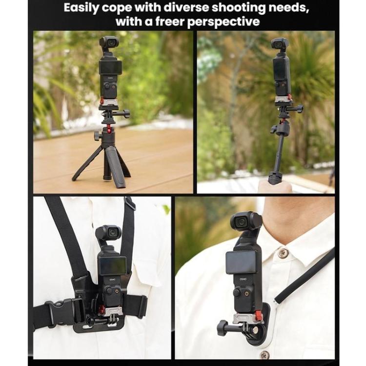 Adaptador de carga magnético de liberación rápida Flymile de doble puerto con rosca de 1/4" para DJI Osmo Pocket 3