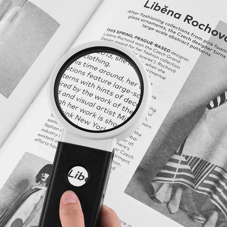 Lupa de escritorio plegable con LED para la lectura e identificación de joyas antiguas., 80mm 6X / 25X, 90mm 5X / 25X, 110mm 3.5X / 25X