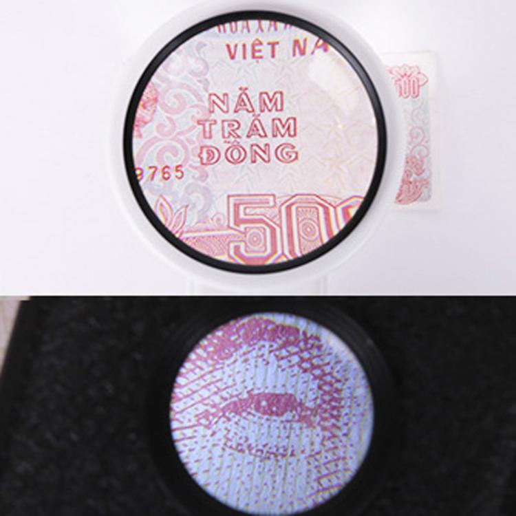 Lupa de escritorio plegable con LED para la lectura e identificación de joyas antiguas., 80mm 6X / 25X, 90mm 5X / 25X, 110mm 3.5X / 25X