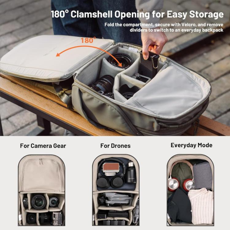 Mochila para cámara, portátil, DSLR, sin espejo y drones. Ideal para fotografía creativa y para el uso diario., 16L 14inch, 22L 16inch