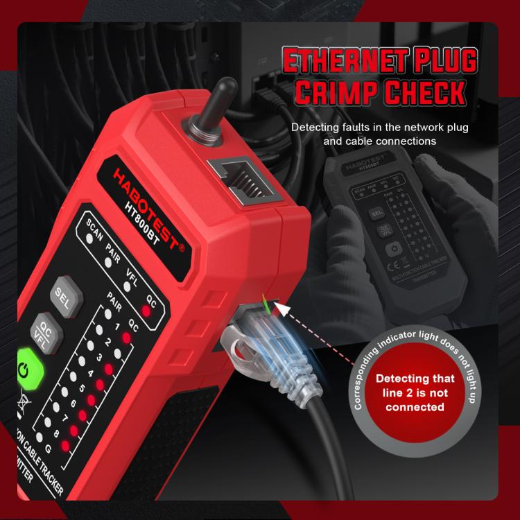 Probador de cables de red antiinterferencias multifunción HABOTEST, HT800B