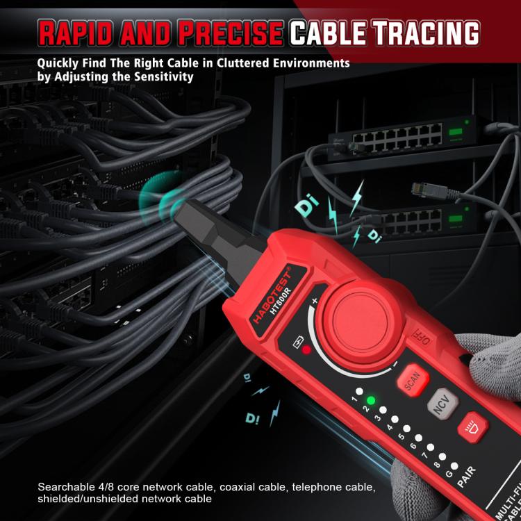 Probador de cables de red antiinterferencias multifunción HABOTEST, HT800B