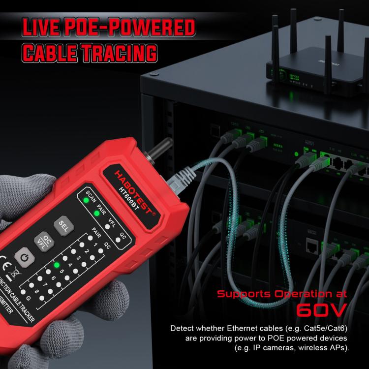 Probador de cables de red antiinterferencias multifunción HABOTEST, HT800B
