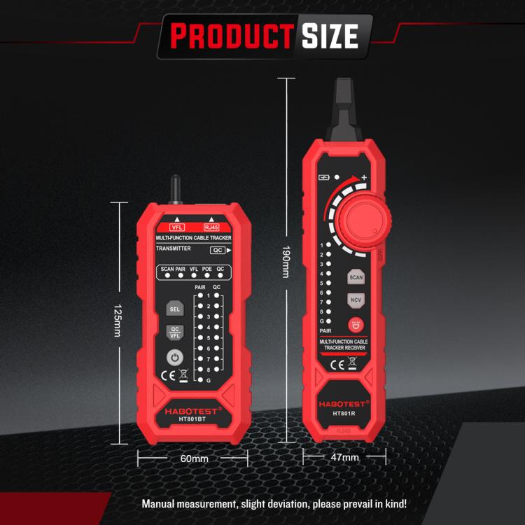 Localizador y comprobador de cables de red multifunción HABOTEST, HT801B