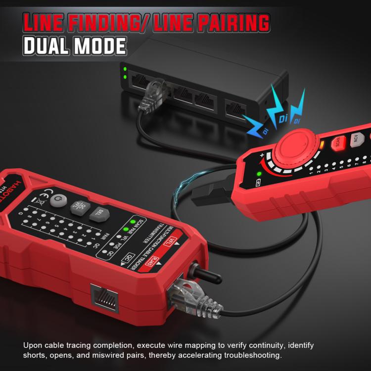 Localizador y comprobador de cables de red multifunción HABOTEST, HT801B